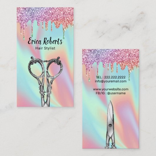 美容師ユニコーングリッタードリップスサロン 名刺 (正面/裏面)