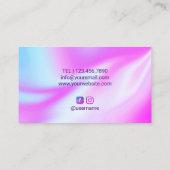 美容師ユニコーンブルーピンクグリッタードリプスサロン 名刺 (裏面)