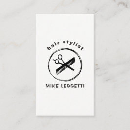 美容師ラウンドロゴ（シアーズとコーム付き） 名刺