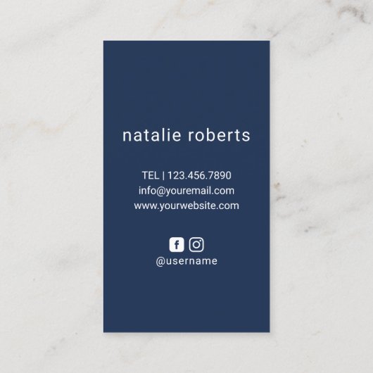 美容師ラグジュアリーシザー美しいサロンネイビーブルー 名刺 (裏面)