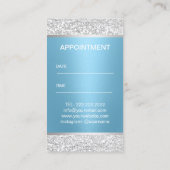 美容師ラグジュアリーブルー&シルバーシークンズサロン 予約カード (裏面)