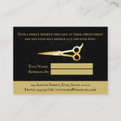 美容師ラグジュアリー金ゴールドシザーズダマスク 紹介カード (裏面)