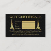 美容師ラグジュアリー金ゴールドダマスギフト券 名刺 (裏面)