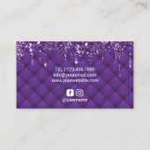 美容師ルックスパープルグリッタードリプス美しいサロン 名刺 (裏面)