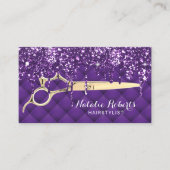 美容師ルックスパープルグリッタードリプス美しいサロン 名刺 (正面)