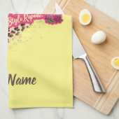 美容師レオパードのヘアスタイリスト キッチンタオル (四つ折り)