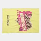 美容師レオパードのヘアスタイリスト キッチンタオル (横)