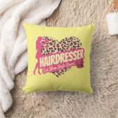 美容師レオパードのヘアスタイリスト クッション (ブランケット)