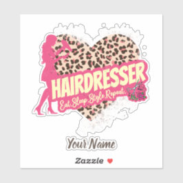 美容師レオパードのヘアスタイリスト シール