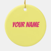 美容師レオパードのヘアスタイリスト セラミックオーナメント (裏面)