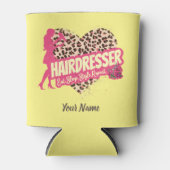 美容師レオパードのヘアスタイリスト 缶クーラー (正面)