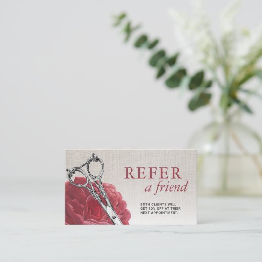 美容師レッドフラワーシザーサロン紹介 紹介カード (スタンド正面)