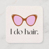 美容師レトロサングラスススクエアビジネスカード スクエア名刺 (正面)