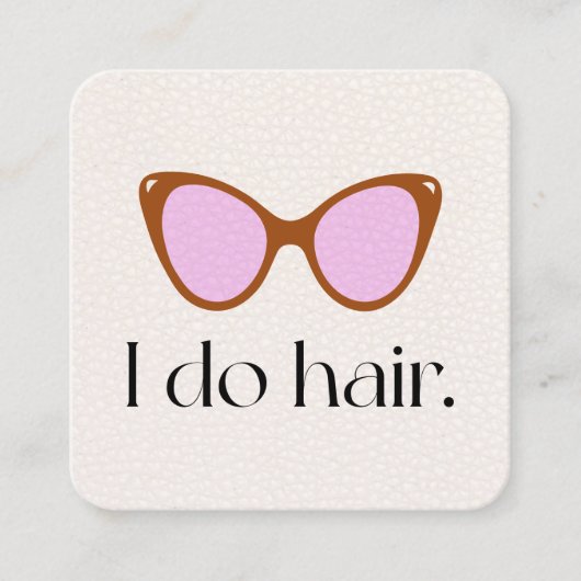 美容師レトロサングラスススクエアビジネスカード スクエア名刺 (正面)