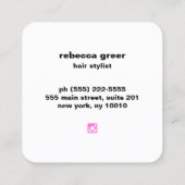 美容師レトロサングラスススクエアビジネスカード スクエア名刺 (裏面)