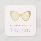 美容師レトロサングラススススクエアブッシーヌ スクエア名刺 (正面)