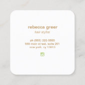 美容師レトロサングラススススクエアブッシーヌ スクエア名刺 (裏面)