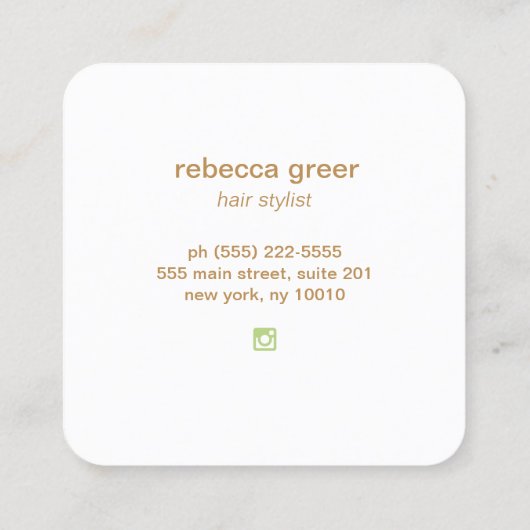 美容師レトロサングラススススクエアブッシーヌ スクエア名刺 (裏面)