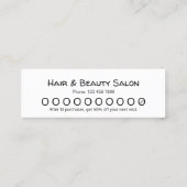 美容師ロイヤリティパンチカード スキニー名刺 (裏面)