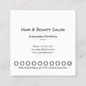 美容師ロイヤリティパンチカード スクエア名刺 (裏面)