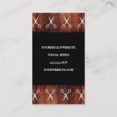 美容師ロゴ サロンはさみ |木製トリム 名刺 (裏面)