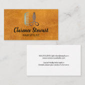 美容師ロゴ | レザー 名刺 (正面/裏面)