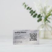 美容師ロゴQRコードミニマルモダン美しい 名刺 (スタンド正面)