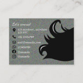 美容師ロングブラックヘア 名刺 (裏面)