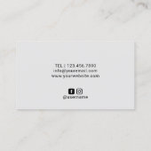 美容師ロングヘア&シザーダークグレーサロン 名刺 (裏面)