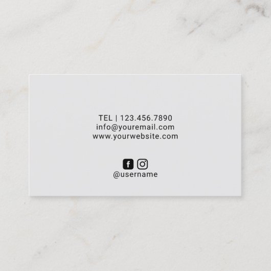 美容師ロングヘア&シザーダークグレーサロン 名刺 (裏面)