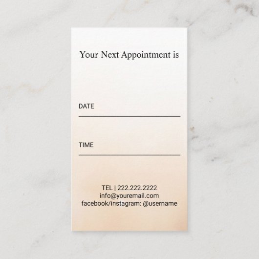 美容師ロータスフラワー&シザー美しいサロン 予約カード (裏面)