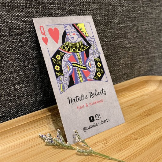 美容師ヴィンテージクイーンオブハート美しいサロン 名刺