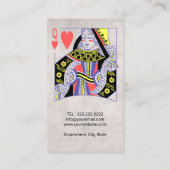 美容師ヴィンテージクイーンオブハート美しいサロン 名刺 (裏面)