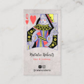 美容師ヴィンテージクイーンオブハート美しいサロン 名刺 (正面)