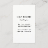 美容師ヴィンテージシザーとバラ ミニマル 名刺 (裏面)