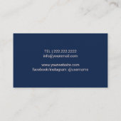 美容師ヴィンテージシザーコームヘアドライヤー海軍 名刺 (裏面)