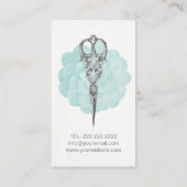 美容師ヴィンテージシザーターコイズフローラ 名刺 (裏面)