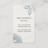 美容師ヴィンテージシザーダスティーバラリネン 名刺 (裏面)