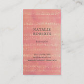 美容師ヴィンテージシザーバタフライピンクサロン 名刺 (裏面)