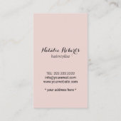 美容師ヴィンテージシザーバタフライ赤面ピンク 名刺 (裏面)