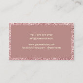 美容師ヴィンテージシザーバラ金ゴールドグリッター 名刺 (裏面)