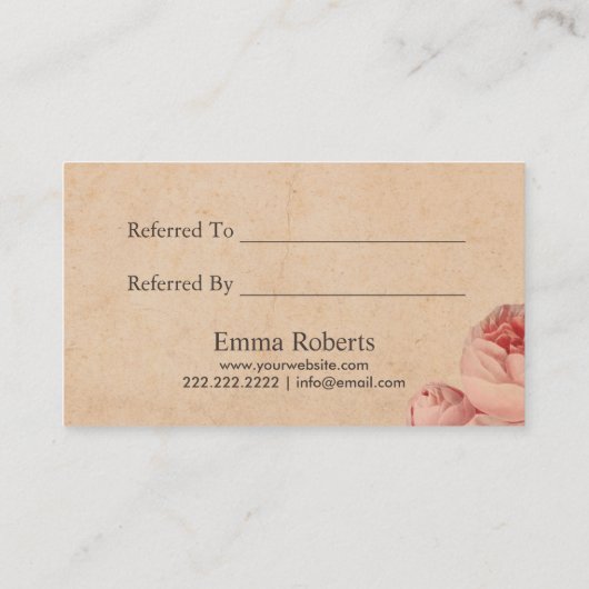 美容師ヴィンテージシザーフローラサロン紹介 紹介カード (裏面)