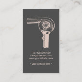 美容師ヴィンテージシザー&コームピンク&グレー 名刺 (裏面)