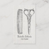 美容師ヴィンテージシザー&コーム美しいサロン 名刺 (正面)