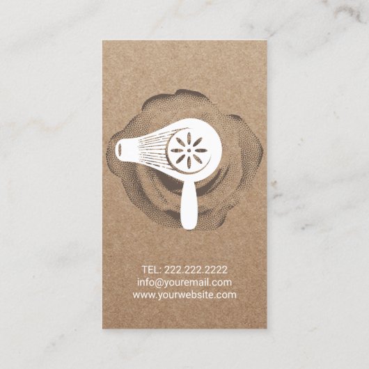 美容師ヴィンテージシザー&フラワークラフト素朴クラフト 名刺 (裏面)