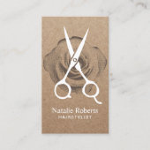 美容師ヴィンテージシザー&フラワークラフト素朴クラフト 名刺 (正面)