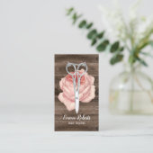 美容師ヴィンテージシザー&フラワーサロンウッド 名刺 (スタンド正面)