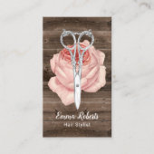 美容師ヴィンテージシザー&フラワーサロンウッド 名刺 (正面)