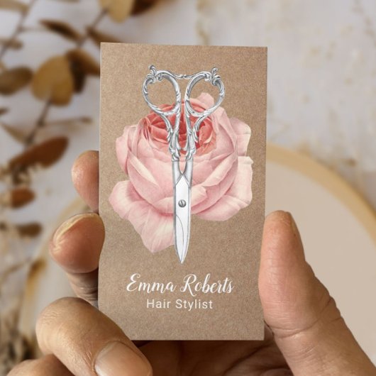 美容師ヴィンテージシザー&フラワーサロンクラフト 名刺