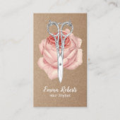 美容師ヴィンテージシザー&フラワーサロンクラフト 名刺 (正面)